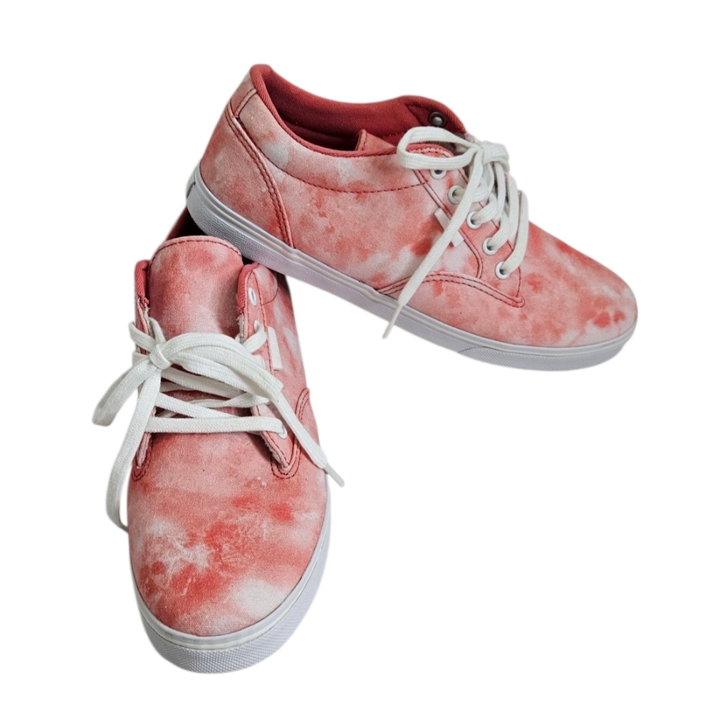 VANS Old Skool Lace Up Low Top Sneakers Tie-Dyed Pink White Womans Size 7